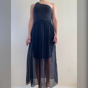 Alice and Olivia One Shoulder Maxi Dress